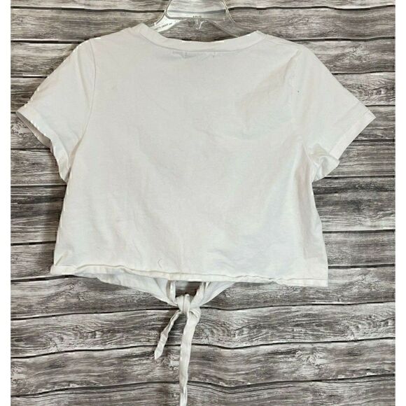 Hello Kitty White Crop T Shirt Tie Front Hem Short Sleeves 2XL - Picture 2 of 9